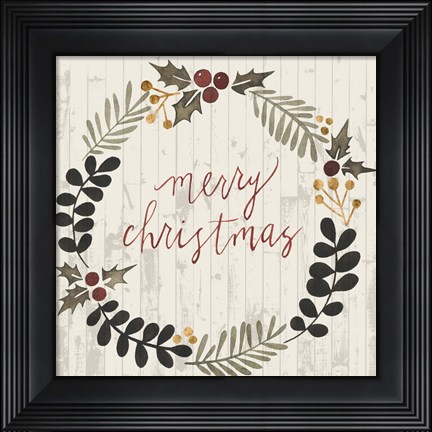 Framed Rustic Christmas III Print