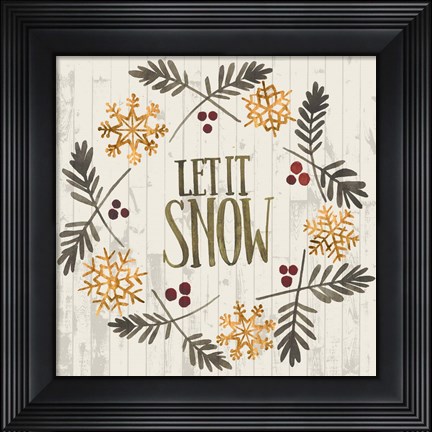 Framed Rustic Christmas VI Print