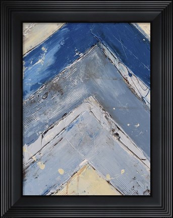 Framed Blue Zag I Print