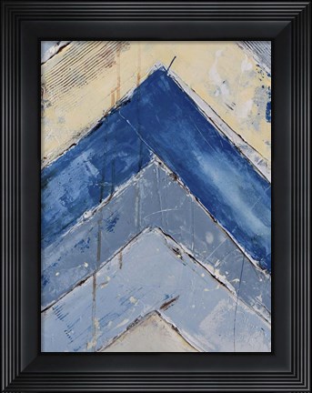 Framed Blue Zag II Print