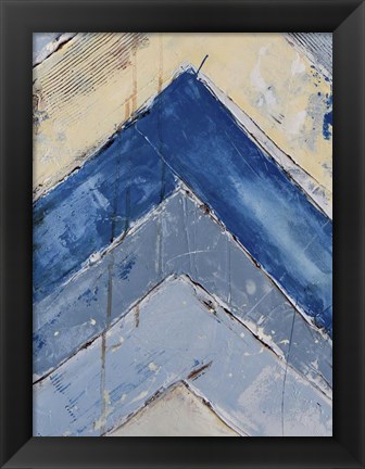 Framed Blue Zag II Print