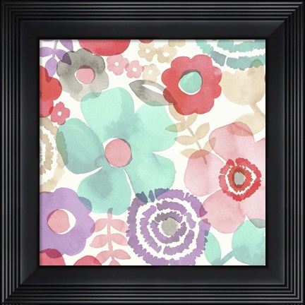Framed Ocean Shores Floral I Print