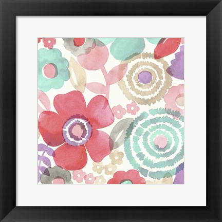 Framed Ocean Shores Floral II Print