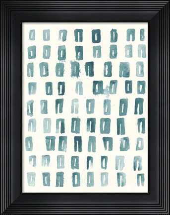 Framed Blue Batik Motif II Print