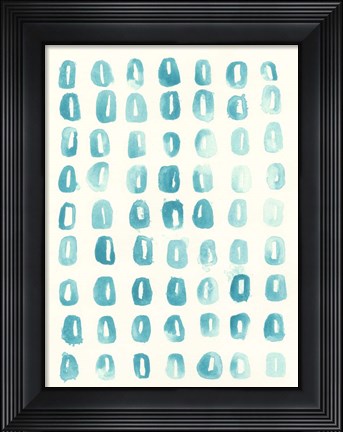 Framed Blue Batik Motif IV Print