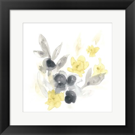 Framed Citron Bouquet II Print