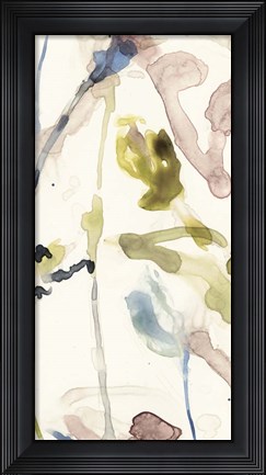 Framed Flower Drip Triptych III Print