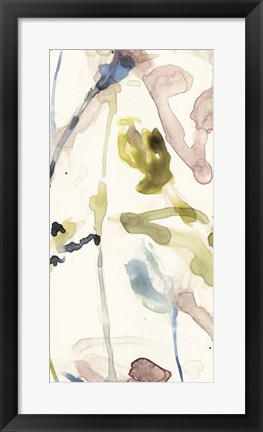 Framed Flower Drip Triptych III Print