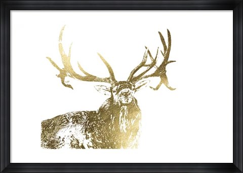 Framed Gold Foil Elk Print