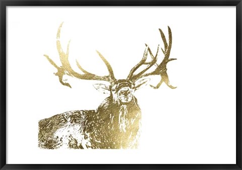 Framed Gold Foil Elk Print