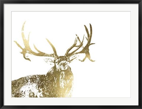 Framed Gold Foil Elk Print