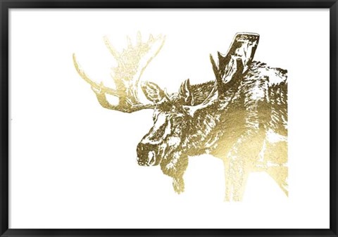 Framed Gold Foil Moose Print