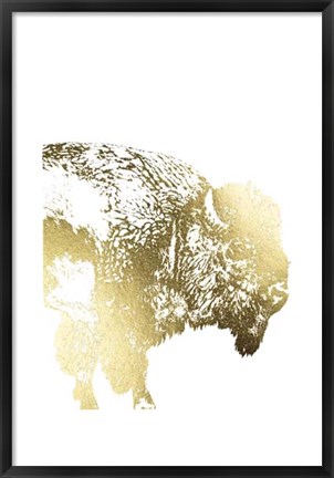 Framed Gold Foil Buffalo Print