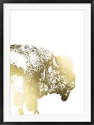 Framed Gold Foil Buffalo Print