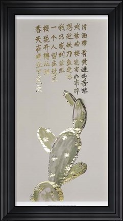 Framed Mandarin Cactus I - Metallic Foil Print