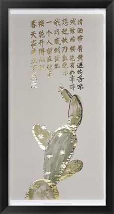 Framed Mandarin Cactus I - Metallic Foil Print