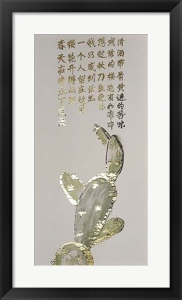 Framed Mandarin Cactus I - Metallic Foil Print