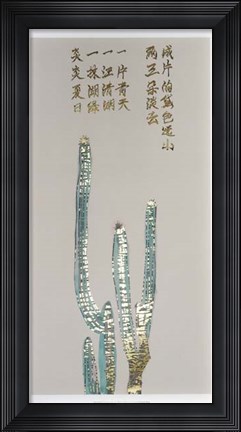 Framed Mandarin Cactus II - Metallic Foil Print