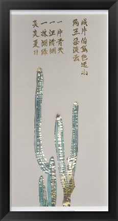 Framed Mandarin Cactus II - Metallic Foil Print