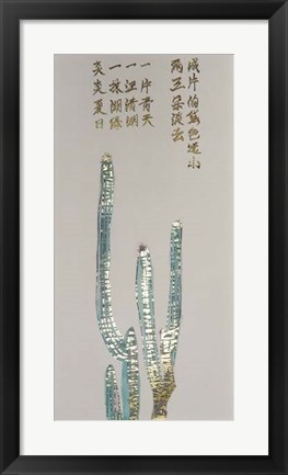 Framed Mandarin Cactus II - Metallic Foil Print