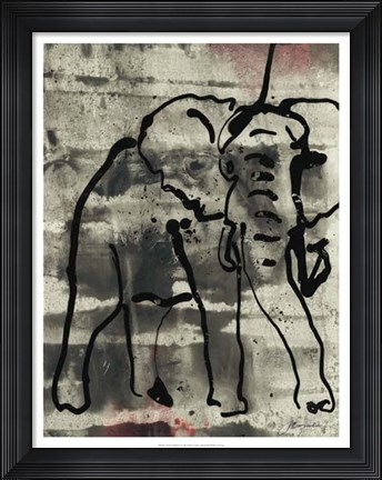 Framed Abstract Elephant I Print