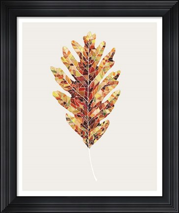 Framed Fall Mosaic Leaf I Print
