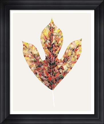 Framed Fall Mosaic Leaf II Print