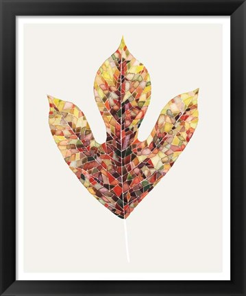 Framed Fall Mosaic Leaf II Print