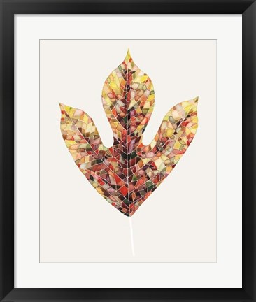 Framed Fall Mosaic Leaf II Print