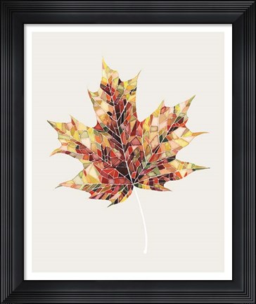 Framed Fall Mosaic Leaf III Print