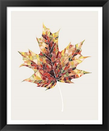 Framed Fall Mosaic Leaf III Print