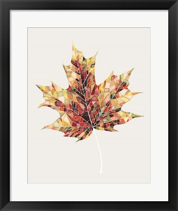 Framed Fall Mosaic Leaf III Print
