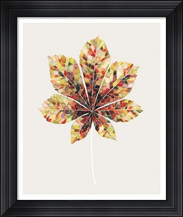 Framed Fall Mosaic Leaf IV Print