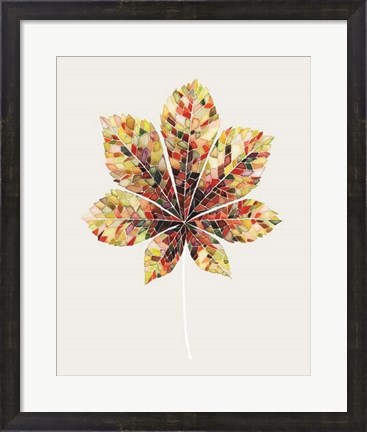 Framed Fall Mosaic Leaf IV Print