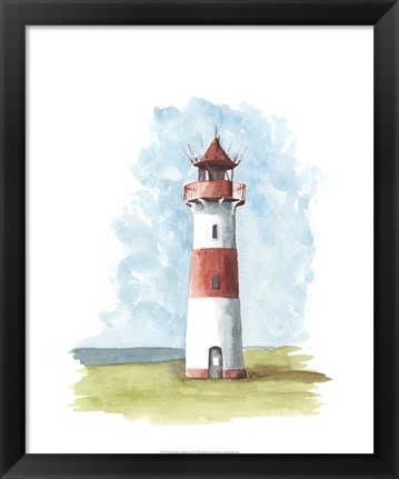 Framed Watercolor Lighthouse II Print