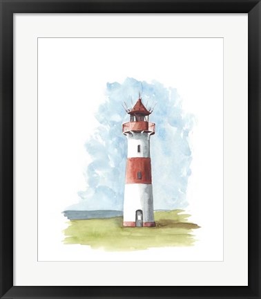 Framed Watercolor Lighthouse II Print