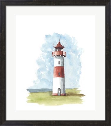 Framed Watercolor Lighthouse II Print