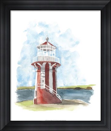 Framed Watercolor Lighthouse III Print