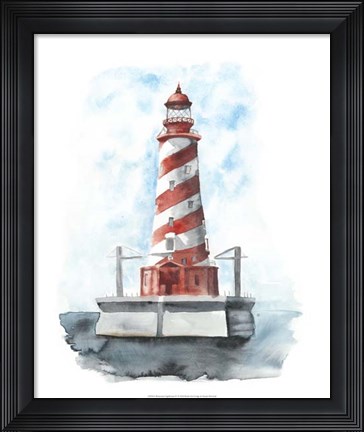 Framed Watercolor Lighthouse IV Print