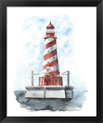 Framed Watercolor Lighthouse IV Print