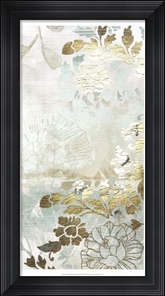 Framed Metallic Flower Garden I Print