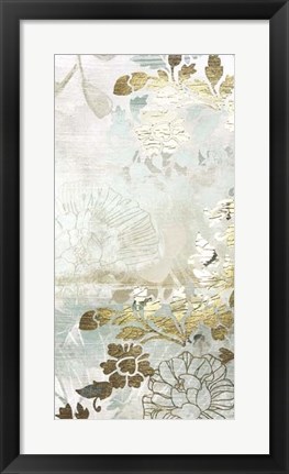 Framed Metallic Flower Garden I Print