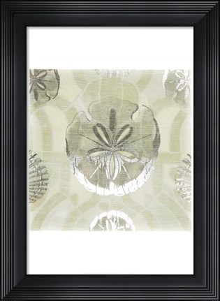 Framed Metallic Shell Tiles II Print