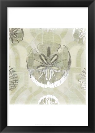 Framed Metallic Shell Tiles II Print
