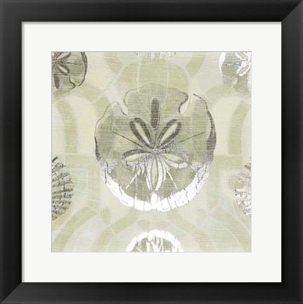 Framed Metallic Shell Tiles II Print