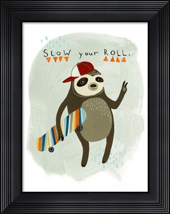 Framed Hipster Sloth I Print