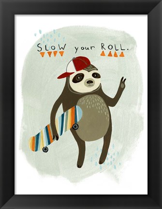 Framed Hipster Sloth I Print