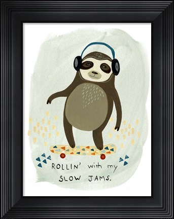 Framed Hipster Sloth II Print