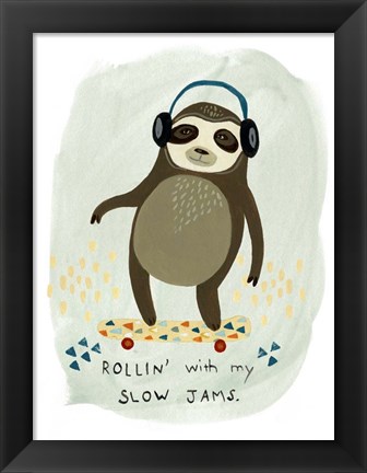 Framed Hipster Sloth II Print