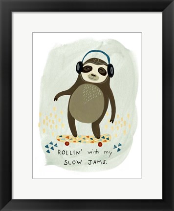 Framed Hipster Sloth II Print